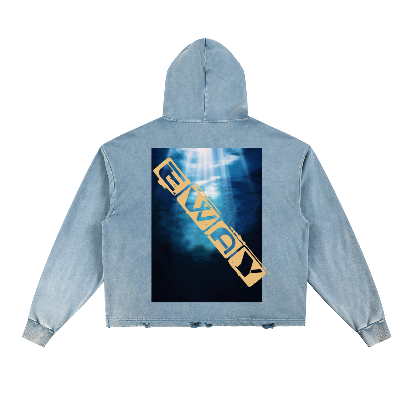 Vintage Washed Frayed-Hem Hoodie