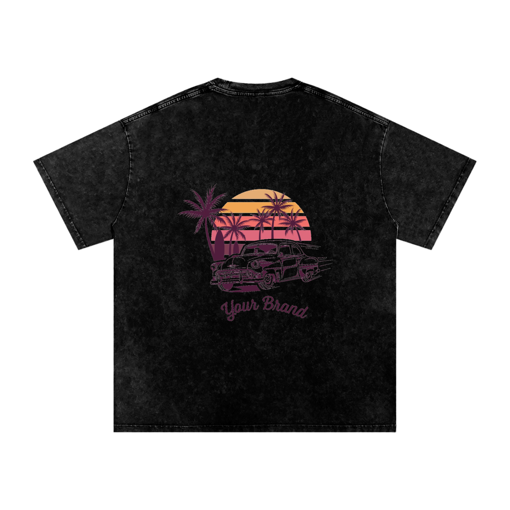 Snow Washed Oversized Cotton T-Shirt