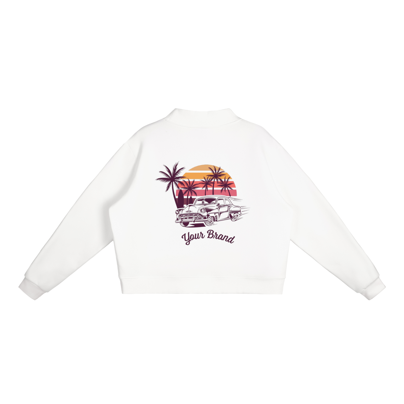 Essential Fleece Mock-Neck Crew Sweatshirt