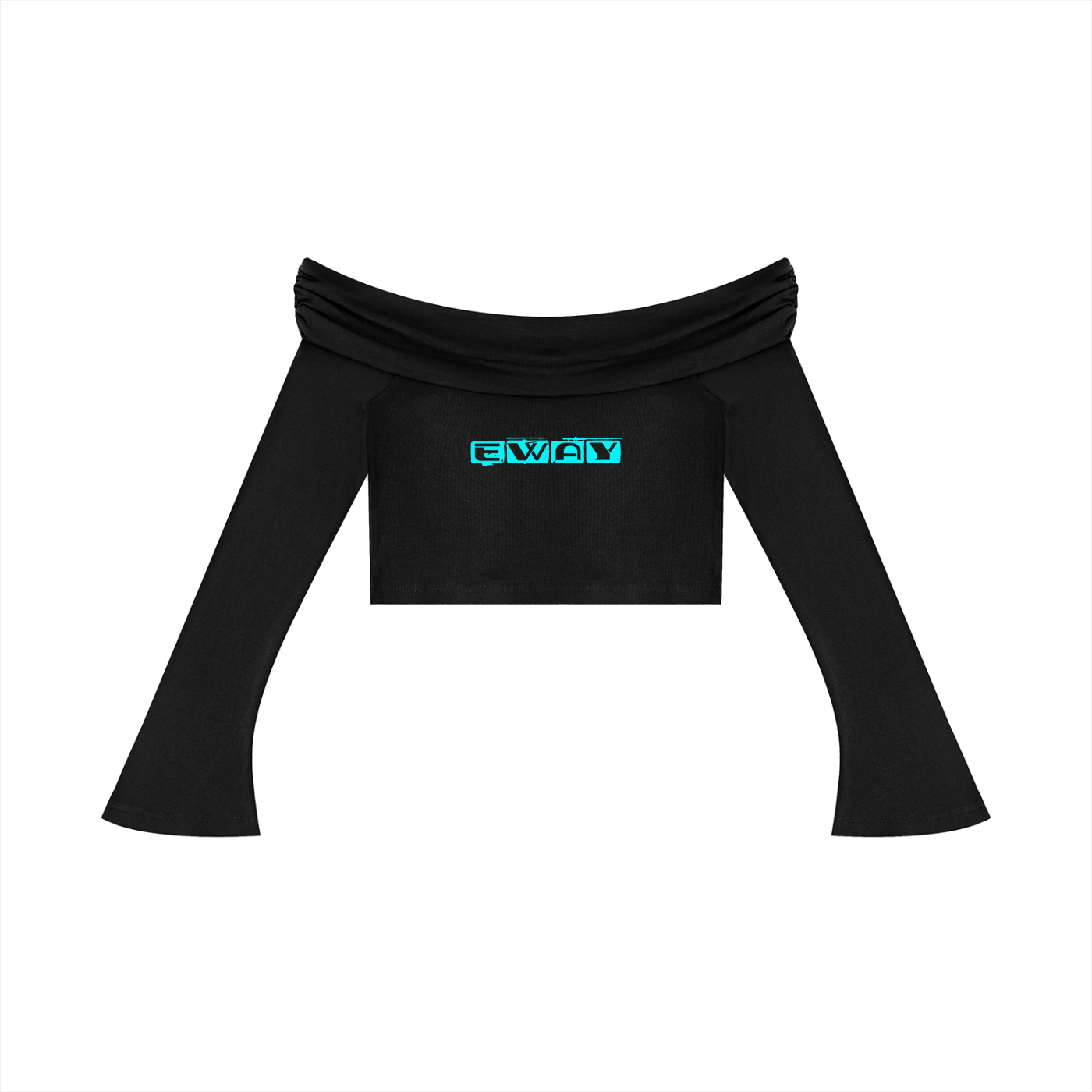 Women's Off-the-Shoulder Bell Sleeve Crop T-Shirt