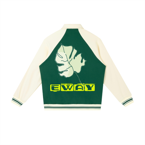 Contrast Raglan Sleeve Baseball Jacket