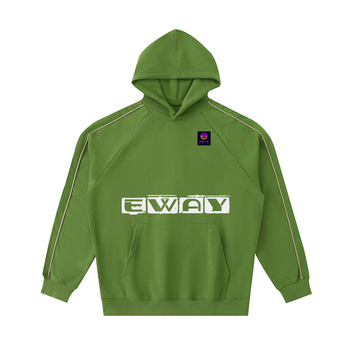 Contrast Piping Raglan Hoodie
