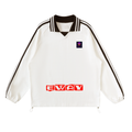 Contrast Striped Lapel Collar Sweatshirt