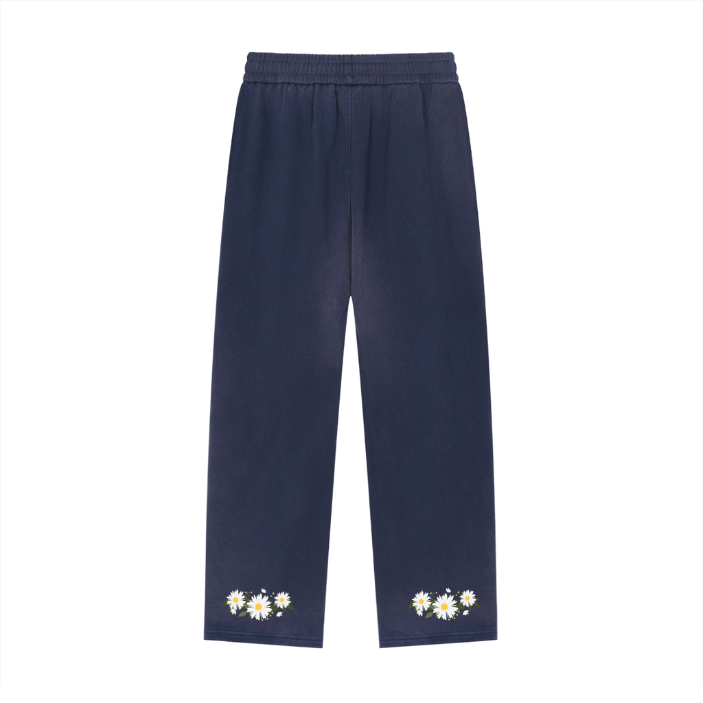 Sun Fade Raw Edge Straight-Leg Sweatpants