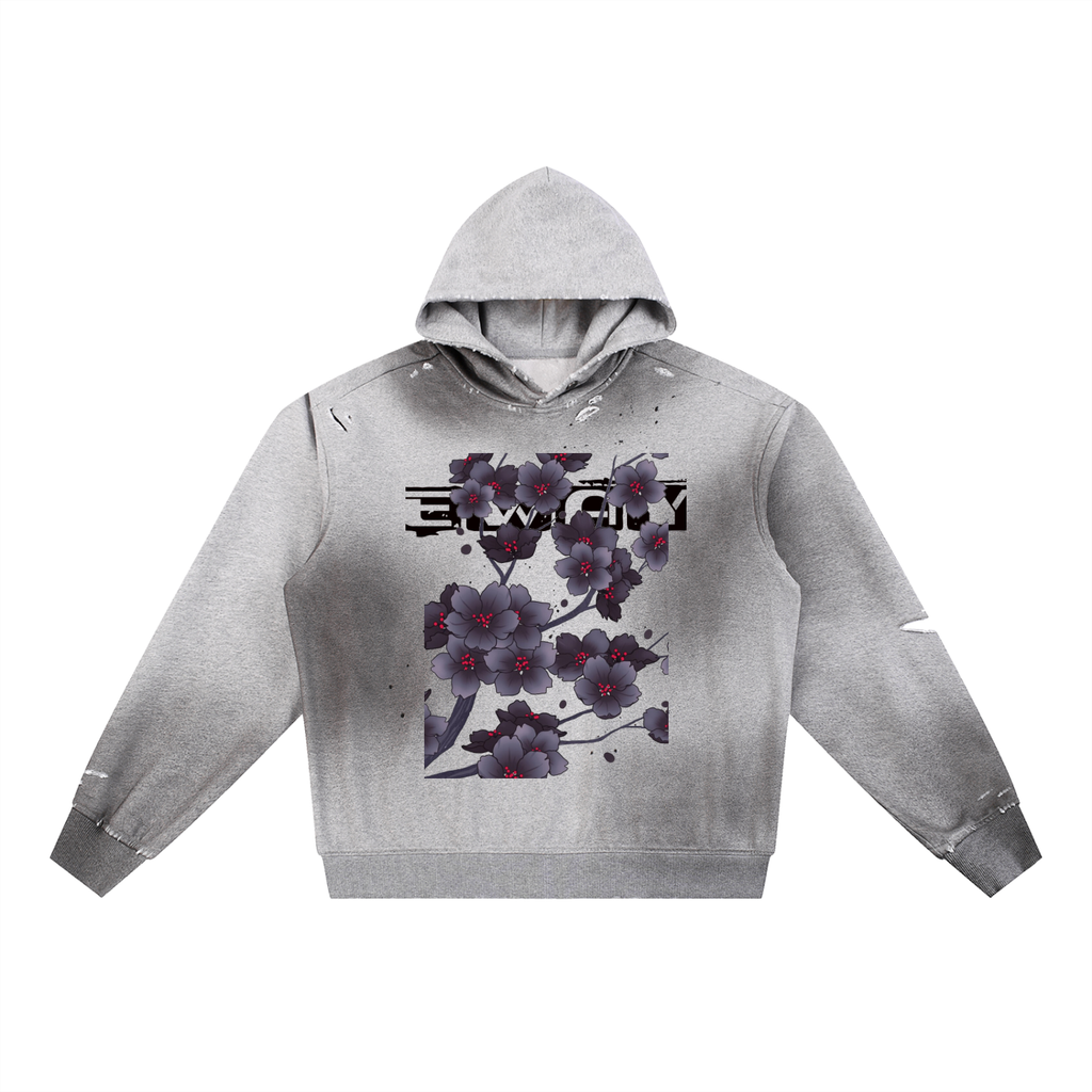 Sun Fade Frayed Fleece Hoodie