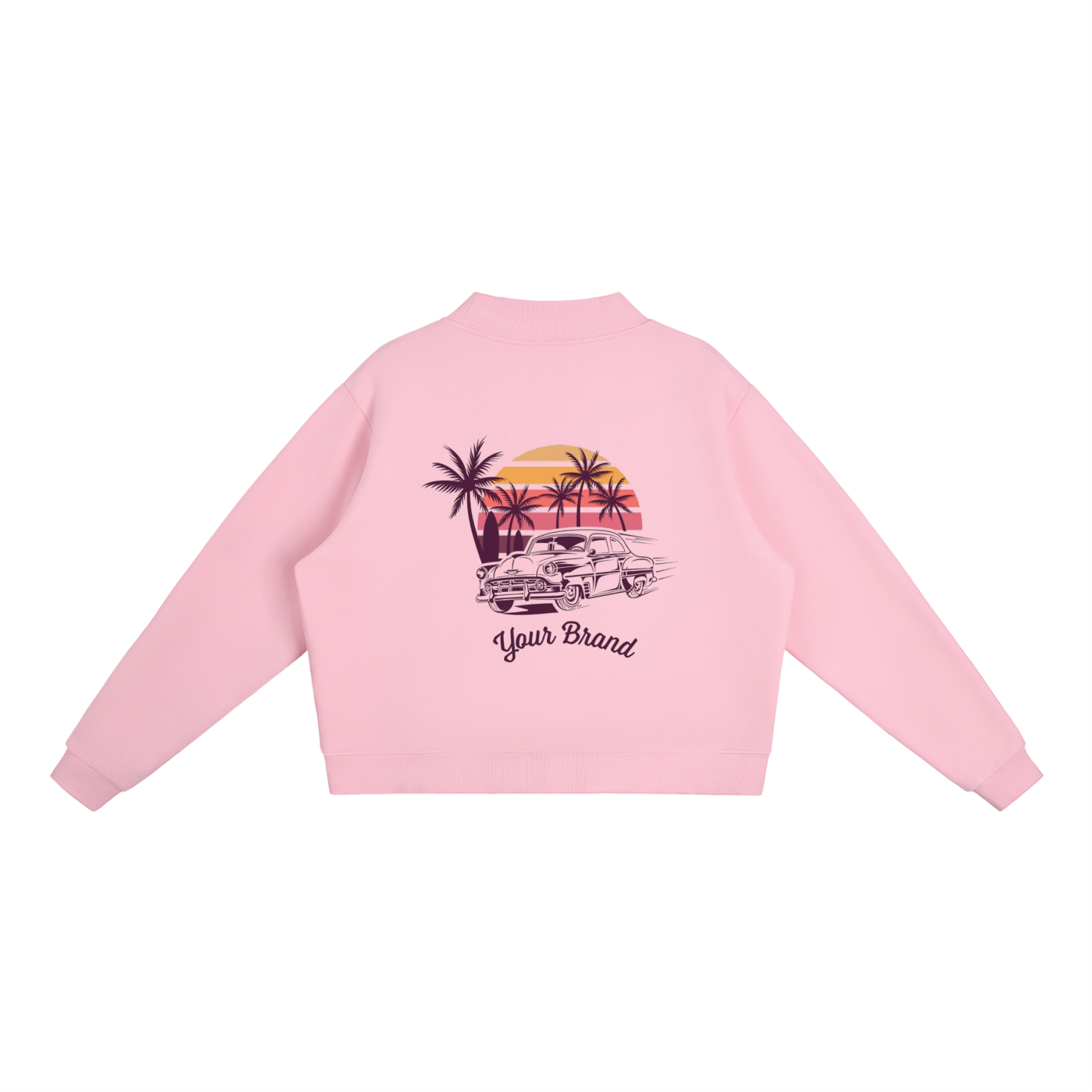 Essential Fleece Mock-Neck Crew Sweatshirt