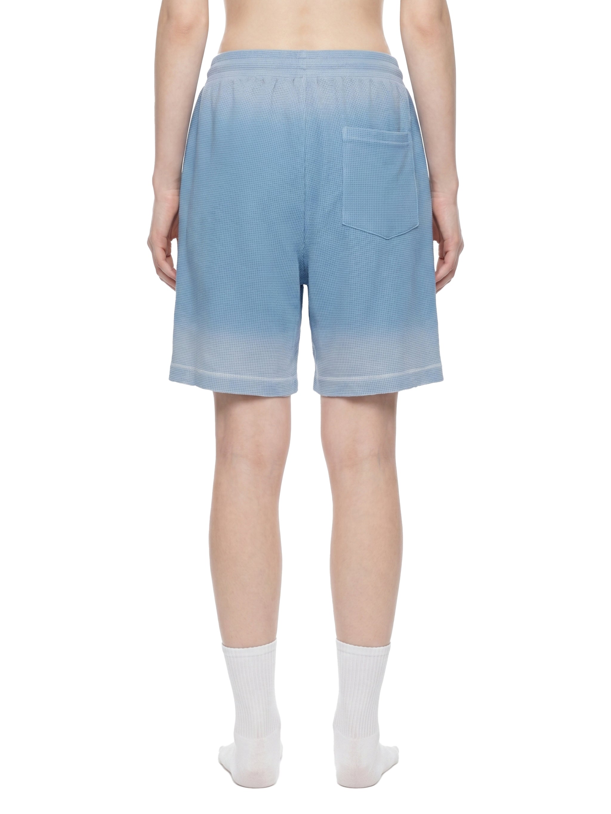Unisex Sunfade Waffle Raw Hem Shorts